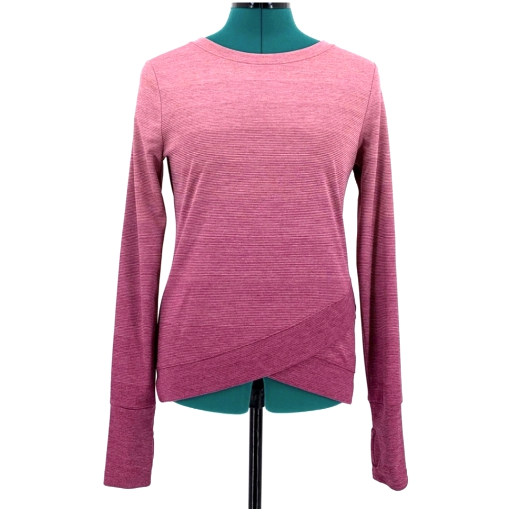 Gap fit pink purple ombre  tulip hem long sleeve breathable sweatshirt - small